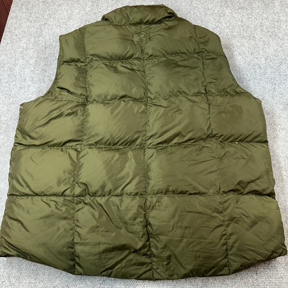Lands End Mens Puffer Vest Olive Green Goose Down Quilted Snap Front XL 46-48 - Picture 5 of 6